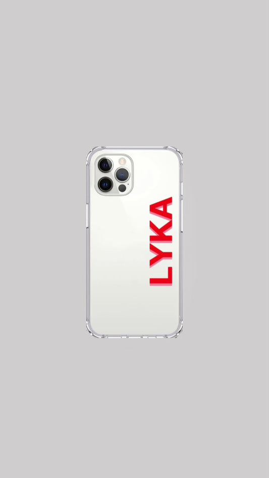 Coque LYKA écriture rouge